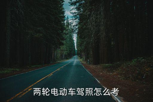 兩輪電動車駕照怎么考
