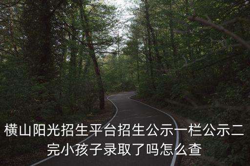橫山陽光招生平臺招生公示一欄公示二完小孩子錄取了嗎怎么查