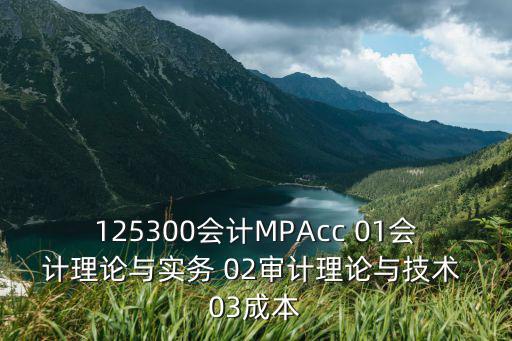 125300會計MPAcc 01會計理論與實務 02審計理論與技術 03成本