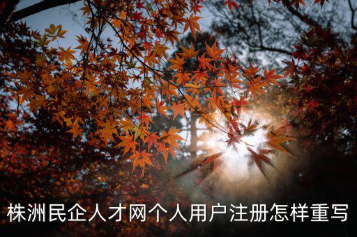 株洲市民企人才網，株洲民企人才網個人用戶注冊怎樣重寫