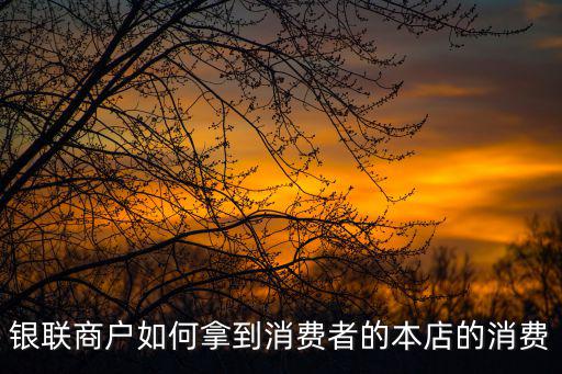 銀聯商戶如何拿到消費者的本店的消費
