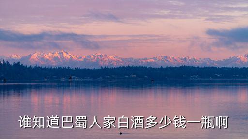 誰知道巴蜀人家白酒多少錢一瓶啊