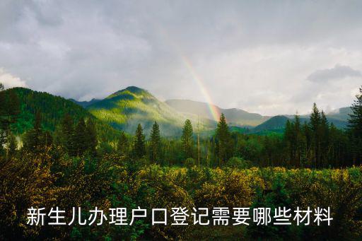 新生兒辦理戶口登記需要哪些材料