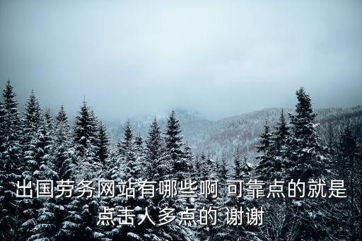 出國勞務網站有哪些啊 可靠點的就是點擊人多點的 謝謝