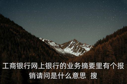 工商銀行網上銀行的業務摘要里有個報銷請問是什么意思  搜