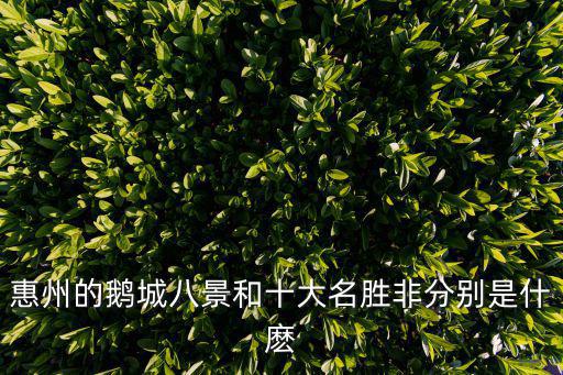 惠州的鵝城八景和十大名勝非分別是什麼