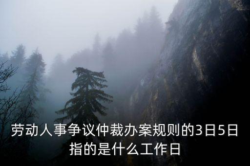 勞動人事爭議仲裁辦案規則，勞動人事爭議仲裁辦案規則的3日5日指的是什么工作日
