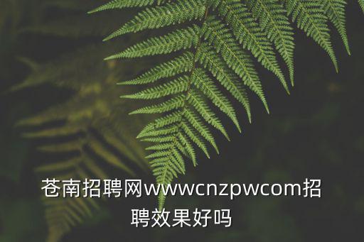 蒼南招聘網wwwcnzpwcom招聘效果好嗎