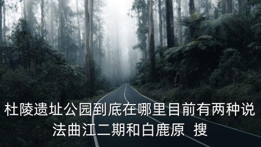 杜陵遺址公園到底在哪里目前有兩種說法曲江二期和白鹿原  搜