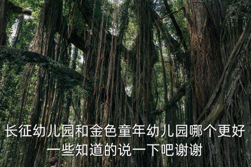 長征幼兒園和金色童年幼兒園哪個更好一些知道的說一下吧謝謝