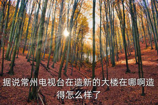 據說常州電視臺在造新的大樓在哪啊造得怎么樣了