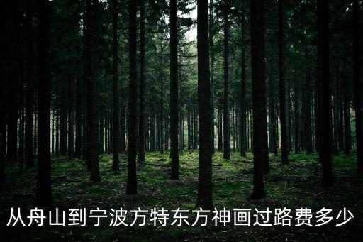 從舟山到寧波方特東方神畫過路費多少