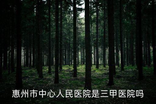 惠州市中心人民醫院，惠州市中心人民醫院是三甲醫院嗎