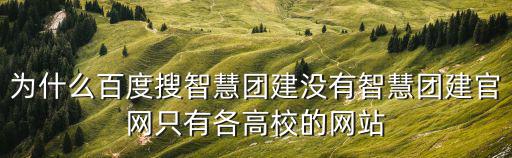 為什么百度搜智慧團建沒有智慧團建官網只有各高校的網站