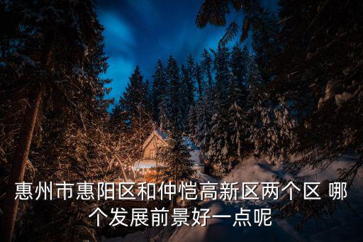 惠州市惠陽區和仲愷高新區兩個區 哪個發展前景好一點呢