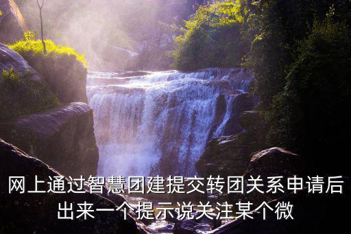 網(wǎng)上通過智慧團(tuán)建提交轉(zhuǎn)團(tuán)關(guān)系申請后出來一個(gè)提示說關(guān)注某個(gè)微