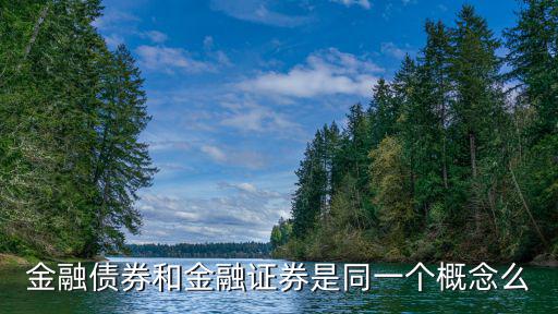 金融債券和金融證券是同一個概念么