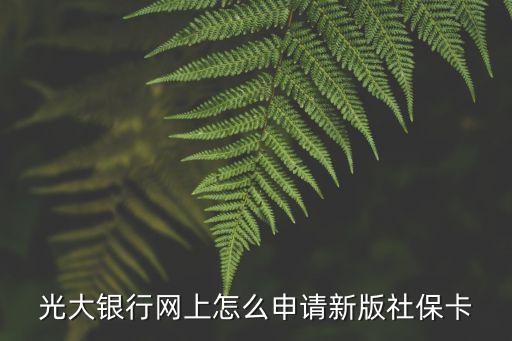 光大銀行網上怎么申請新版社保卡