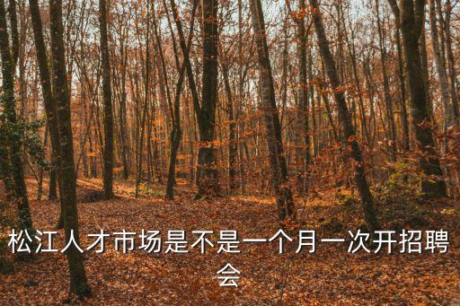 松江人才市場是不是一個月一次開招聘會