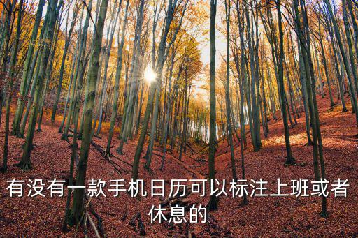 有沒有一款手機日歷可以標注上班或者休息的