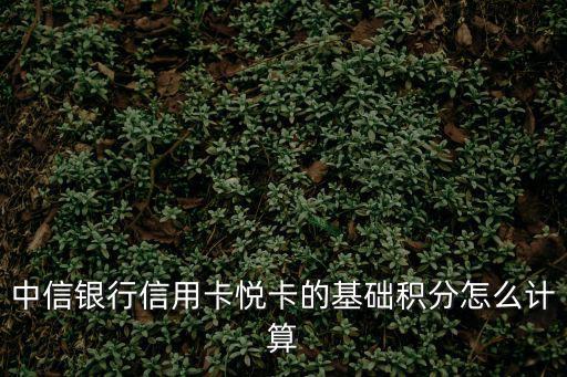 中信銀行信用卡悅卡的基礎積分怎么計算
