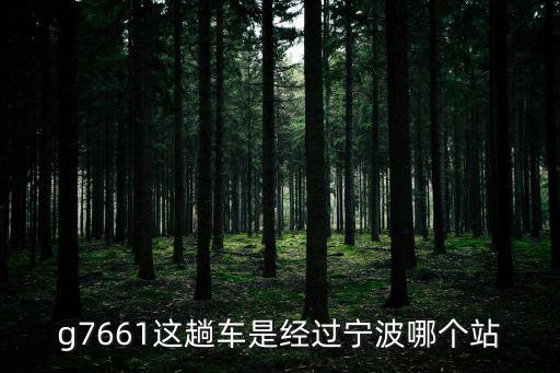 g7661這趟車是經過寧波哪個站