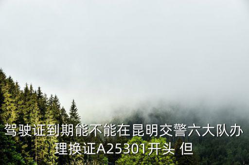駕駛證到期能不能在昆明交警六大隊辦理換證A25301開頭 但