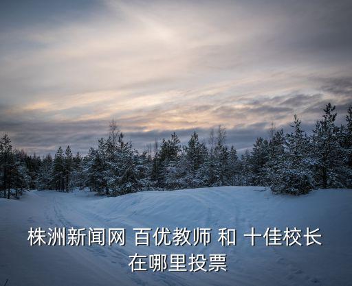 株洲新聞網 百優教師 和 十佳校長 在哪里投票
