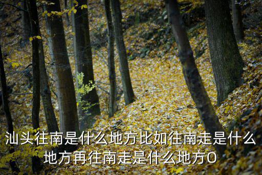 汕頭往南是什么地方比如往南走是什么地方再往南走是什么地方O