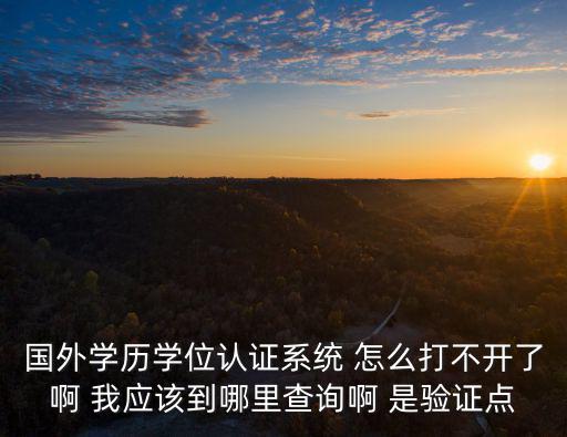 國外學歷學位認證系統 怎么打不開了啊 我應該到哪里查詢啊 是驗證點