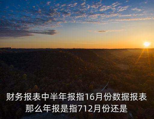 財務報表中半年報指16月份數據報表那么年報是指712月份還是