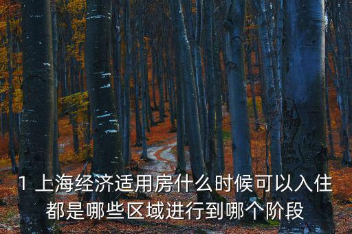 1 上海經濟適用房什么時候可以入住都是哪些區域進行到哪個階段