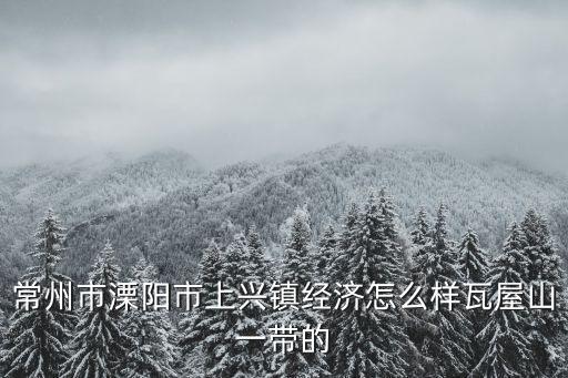 常州市溧陽(yáng)市上興鎮(zhèn)經(jīng)濟(jì)怎么樣瓦屋山一帶的