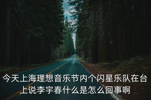 今天上海理想音樂節內個閃星樂隊在臺上說李宇春什么是怎么回事啊