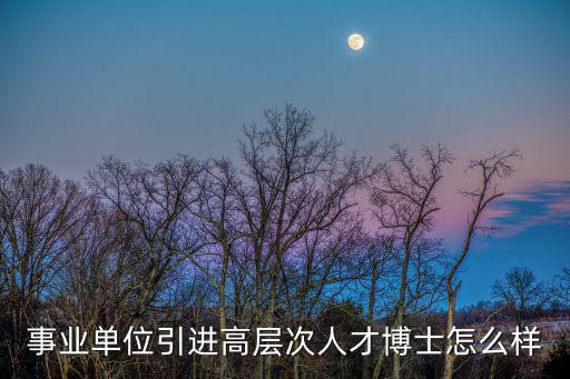 事業(yè)單位引進(jìn)高層次人才博士怎么樣