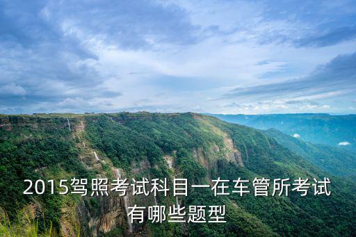 2015駕照考試科目一在車管所考試有哪些題型