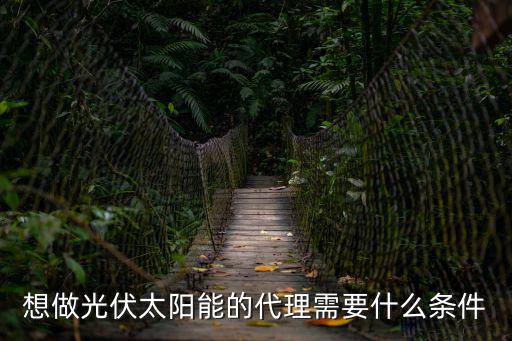 想做光伏太陽能的代理需要什么條件