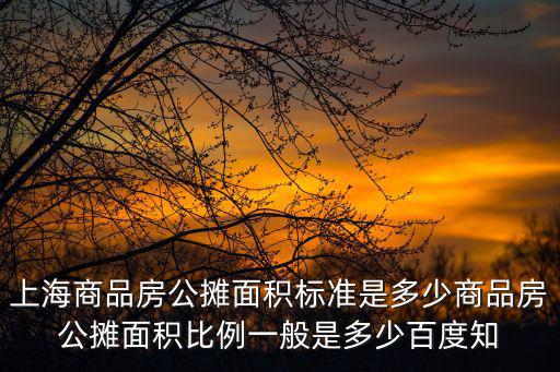 上海商品房公攤面積標準是多少商品房公攤面積比例一般是多少百度知