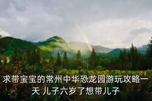 中華恐龍園攻略，求帶寶寶的常州中華恐龍園游玩攻略一天 兒子六歲了想帶兒子