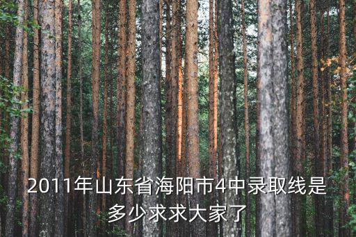 2011年山東省海陽市4中錄取線是多少求求大家了