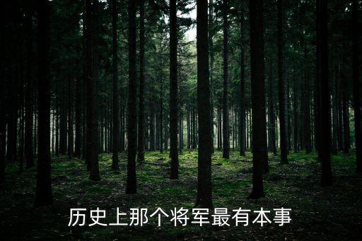 歷史上那個將軍最有本事