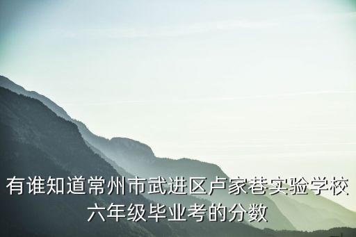 有誰知道常州市武進(jìn)區(qū)盧家巷實(shí)驗(yàn)學(xué)校六年級畢業(yè)考的分?jǐn)?shù)