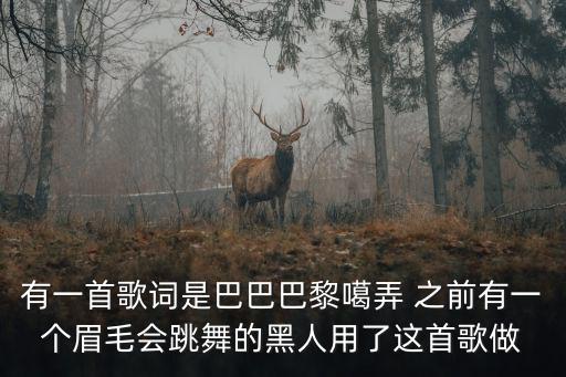 有一首歌詞是巴巴巴黎噶弄 之前有一個眉毛會跳舞的黑人用了這首歌做