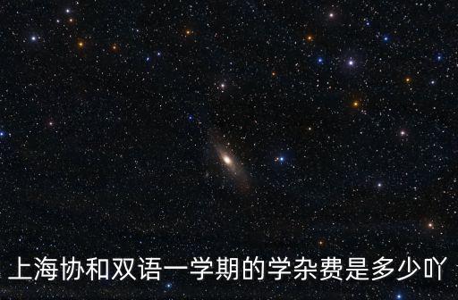 上海協和雙語一學期的學雜費是多少吖