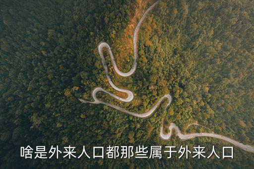 啥是外來人口都那些屬于外來人口