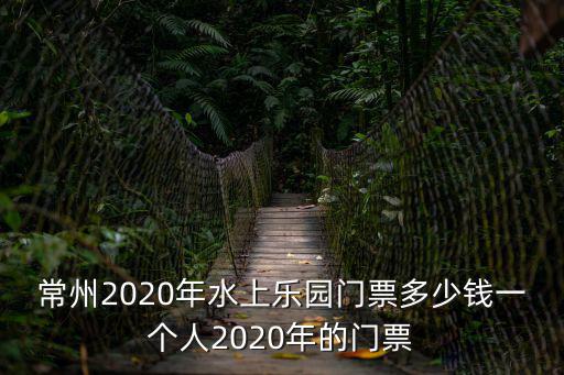 常州2020年水上樂園門票多少錢一個人2020年的門票