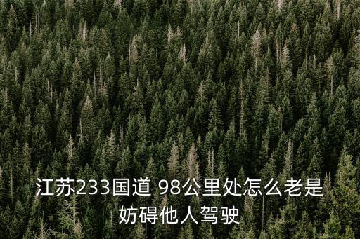 233國道，江蘇233國道 98公里處怎么老是妨礙他人駕駛
