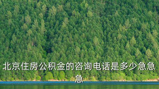 北京住房公積金的咨詢電話是多少急急急