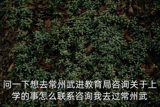 問一下想去常州武進(jìn)教育局咨詢關(guān)于上學(xué)的事怎么聯(lián)系咨詢我去過常州武