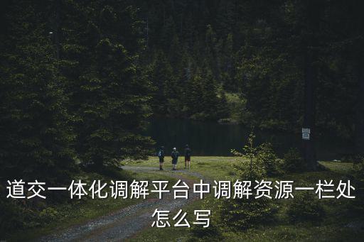 道交一體化調(diào)解平臺中調(diào)解資源一欄處怎么寫